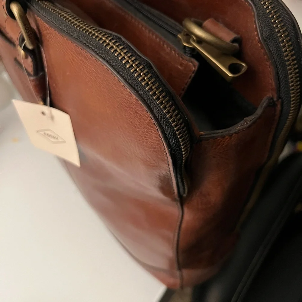 Fossil Dillon Pilot Bag Cognac